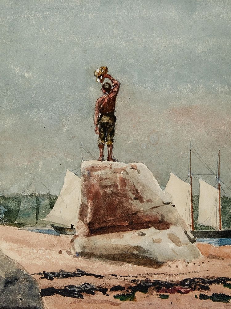 Boy Hailing Schooners art print by Winslow Homer for $57.95 CAD