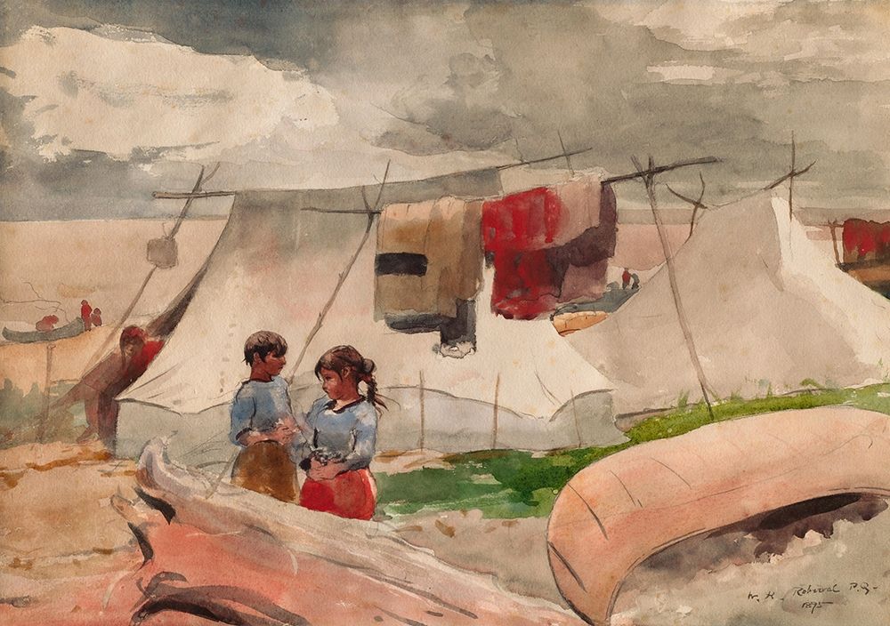 Indian Camp, Roberval, P.Q. art print by Winslow Homer for $57.95 CAD