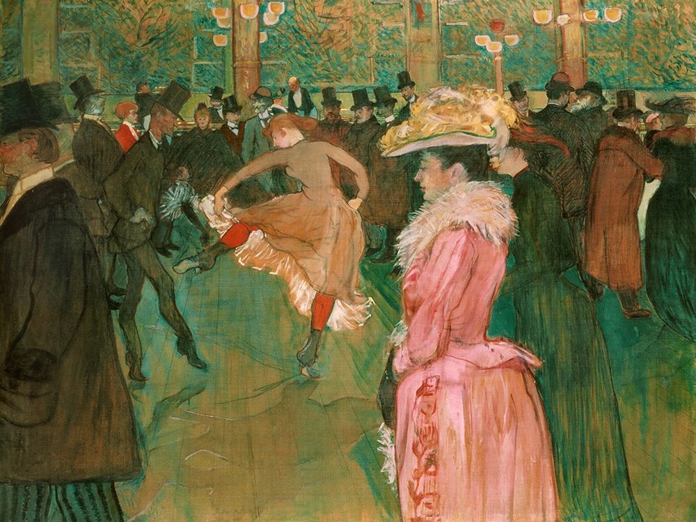 At the Moulin Rouge- The Dance art print by Henri de Toulouse-Lautrec for $57.95 CAD