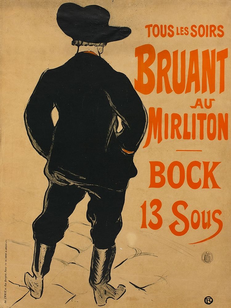 Aristide Bruant art print by Henri de Toulouse-Lautrec for $57.95 CAD