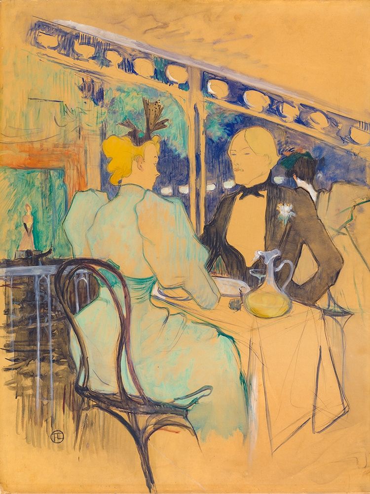 Fashionable People at Les Ambassadeurs art print by Henri de Toulouse-Lautrec for $57.95 CAD