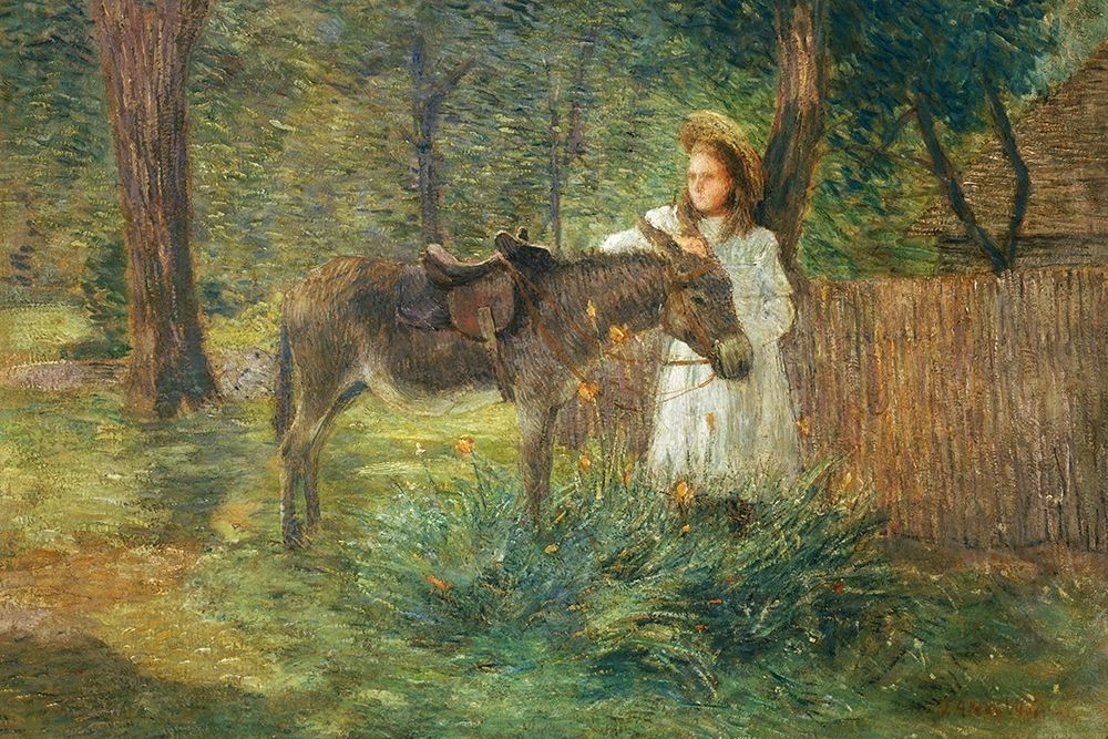 After the Ride-Visiting Neighbors art print by J Alden Weir for $57.95 CAD