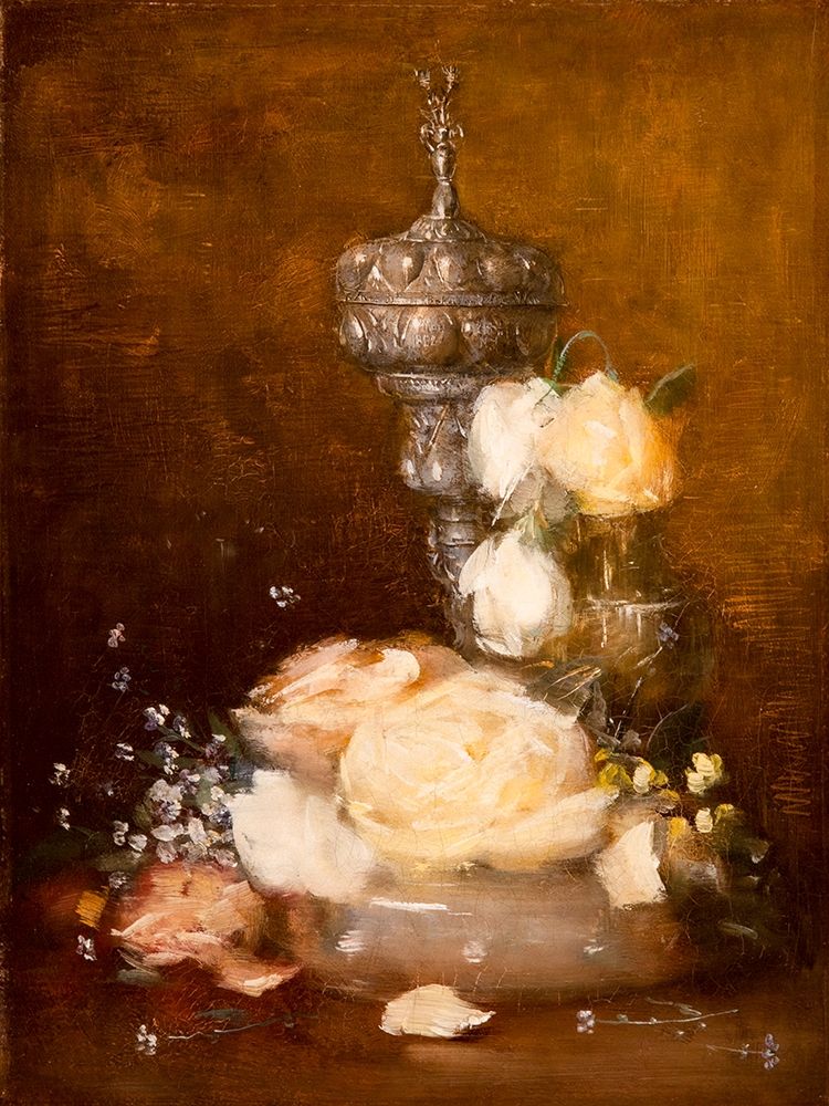 Silver Chalice with Roses art print by J Alden Weir for $57.95 CAD