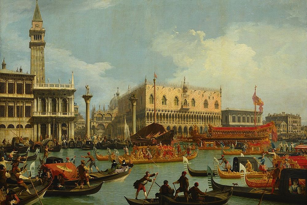 The Return of the Bucentaur to the Molo on Ascension Day art print by Canaletto for $57.95 CAD