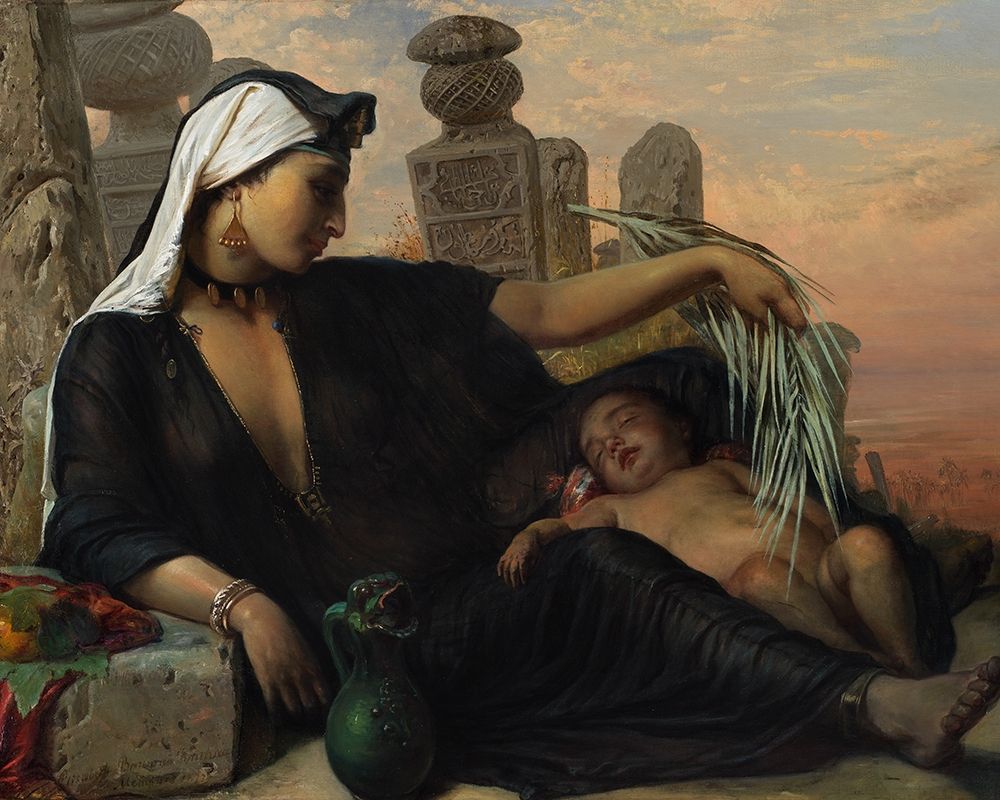 An Egyptian Fellah Woman with her Baby art print by Elisabeth Jerichau-Baumann for $57.95 CAD