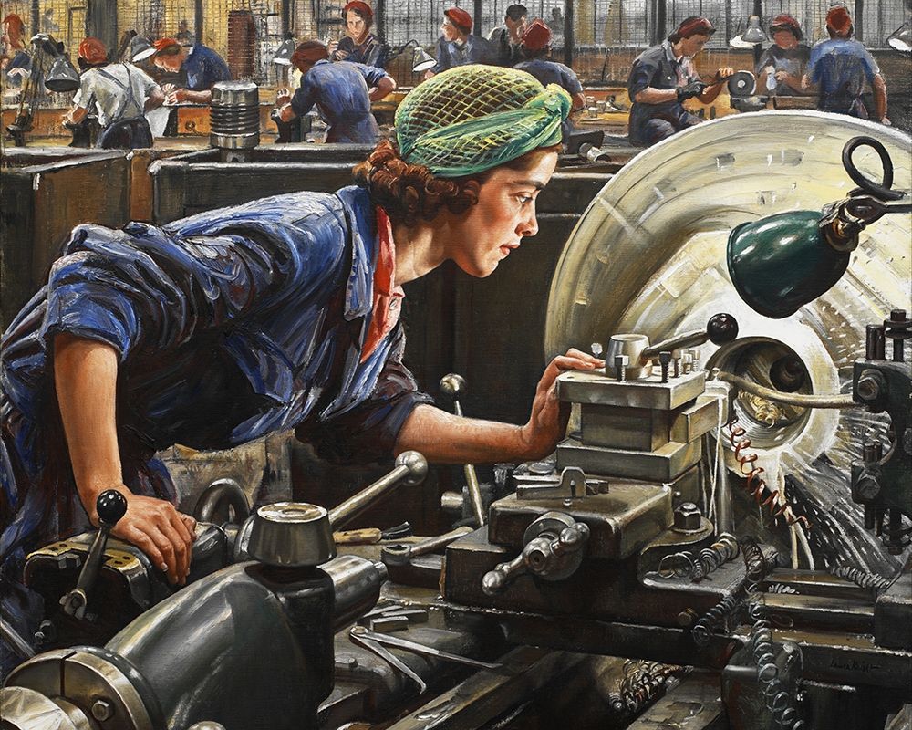 Ruby Loftus Screwing a Breech-ring art print by Laura Knight for $57.95 CAD