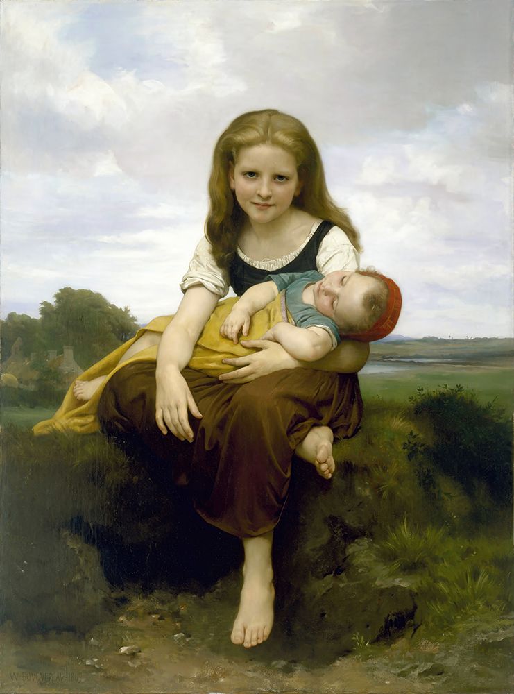 The Elder Sister 1869 art print by William-Adolphe Bouguereau for $57.95 CAD