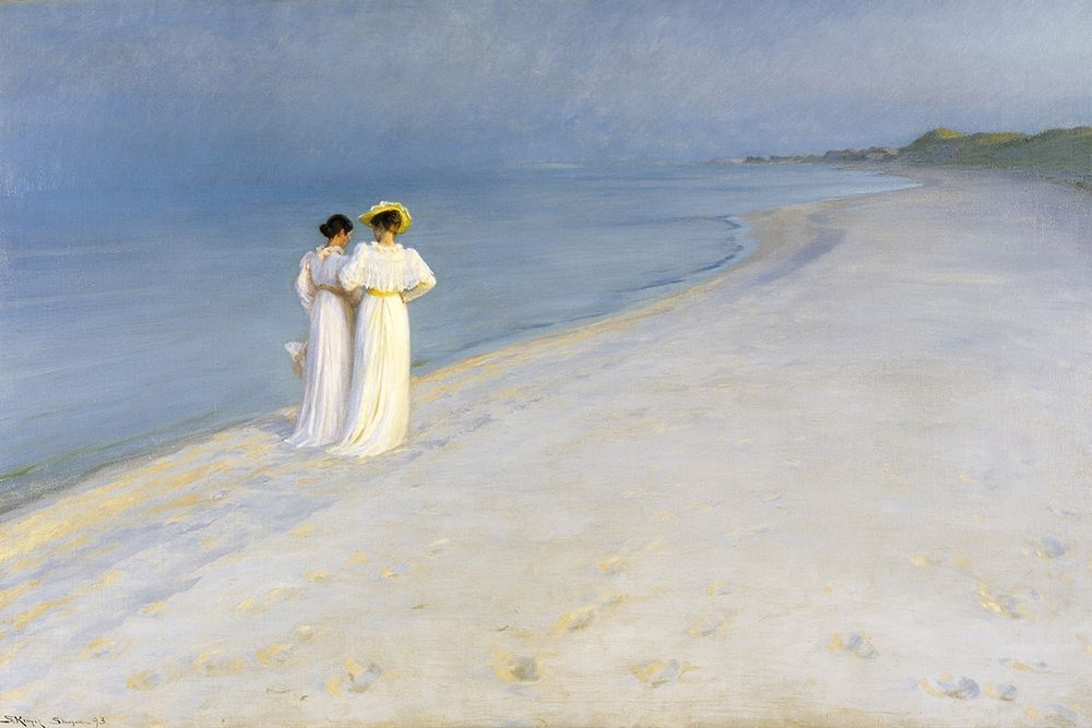 Summer evening on Skagens Beach art print by Peder Severin Kroyer for $57.95 CAD