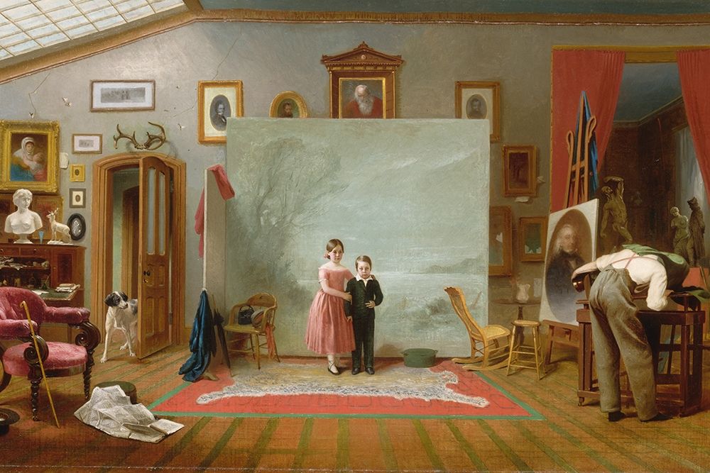 Interior with Portraits art print by Thomas Le Clear for $57.95 CAD