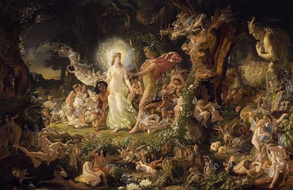The Quarrel of Oberon and Titania art print by Joseph Noel Paton for $57.95 CAD
