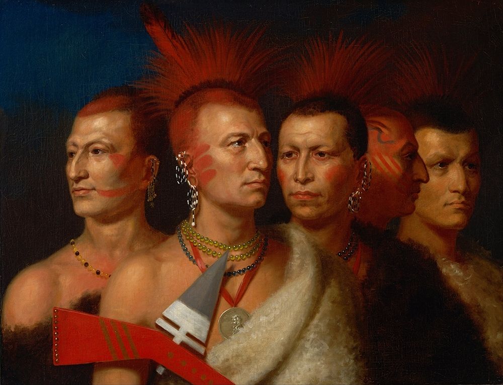 Young Omahaw, War Eagle, Little Missouri, and Pawnees, art print by Charles Bird King for $57.95 CAD