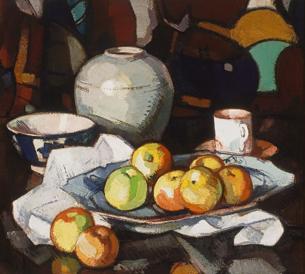 Still life apples and jar art print by Samuel Peploe for $57.95 CAD