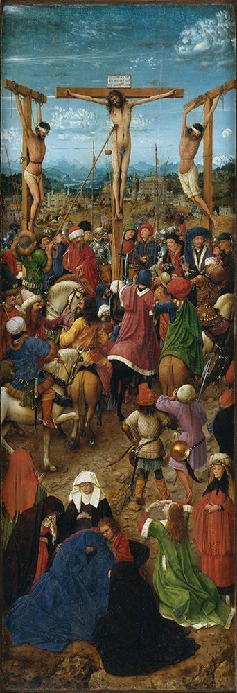 Crucifixion and Last Judgement diptych, left panel art print by Jan van Eyck for $57.95 CAD