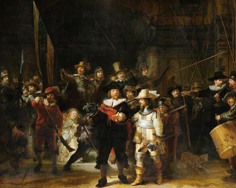 Night Watch, Militia Company of District II under the Command of Captain Frans Banninck Cocq 1642 art print by Rembrandt for $57.95 CAD