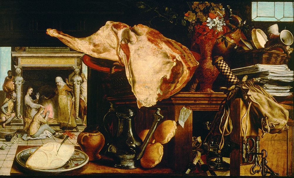 Christ with Mary and Martha art print by Pieter Aertsen for $57.95 CAD