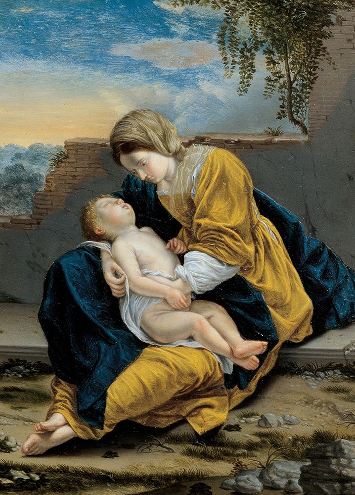 Madonna and Child in a landscape art print by Orazio Gentileschi for $57.95 CAD
