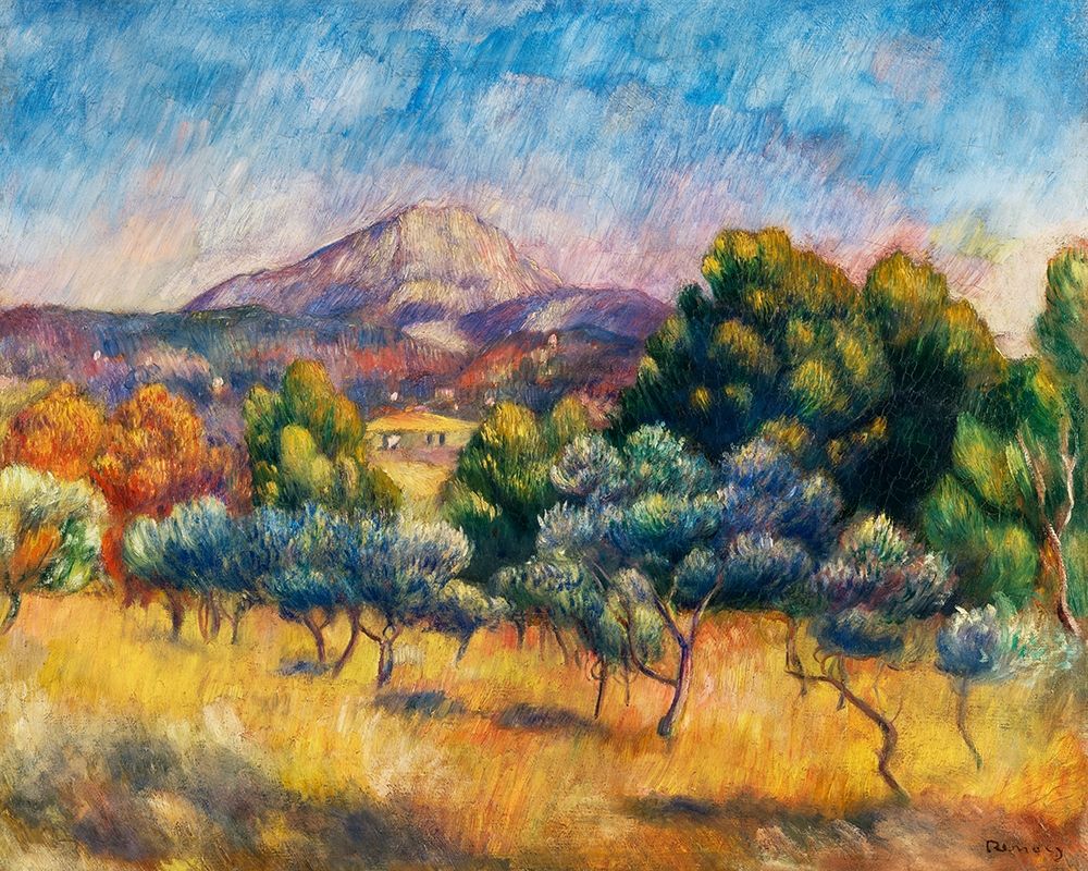 Sainte Victoire Mountain Landscape 1889 art print by Pierre-Auguste Renoir for $57.95 CAD
