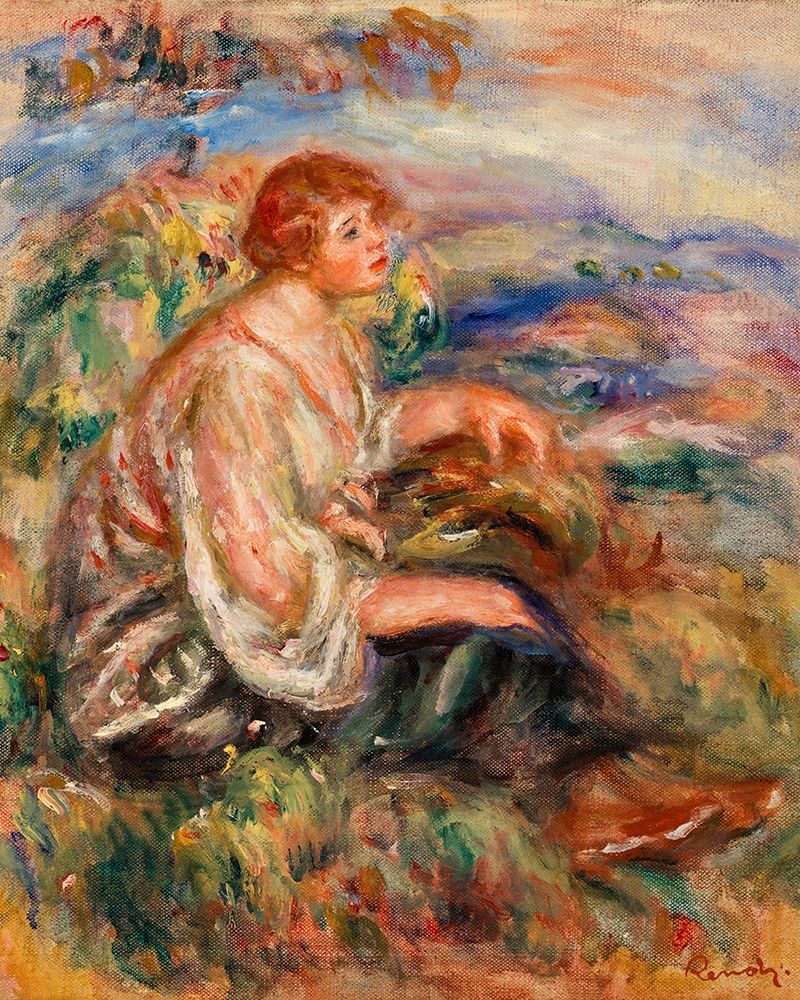 Woman in Tulle Blouse and Black Skirt 1917 art print by Pierre-Auguste Renoir for $57.95 CAD