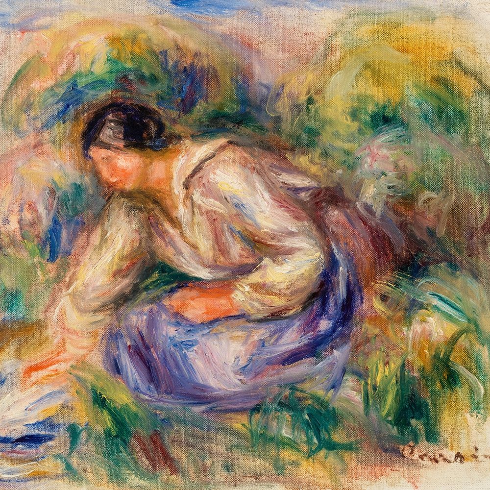 Woman in Blue Skirt 1917 art print by Pierre-Auguste Renoir for $57.95 CAD