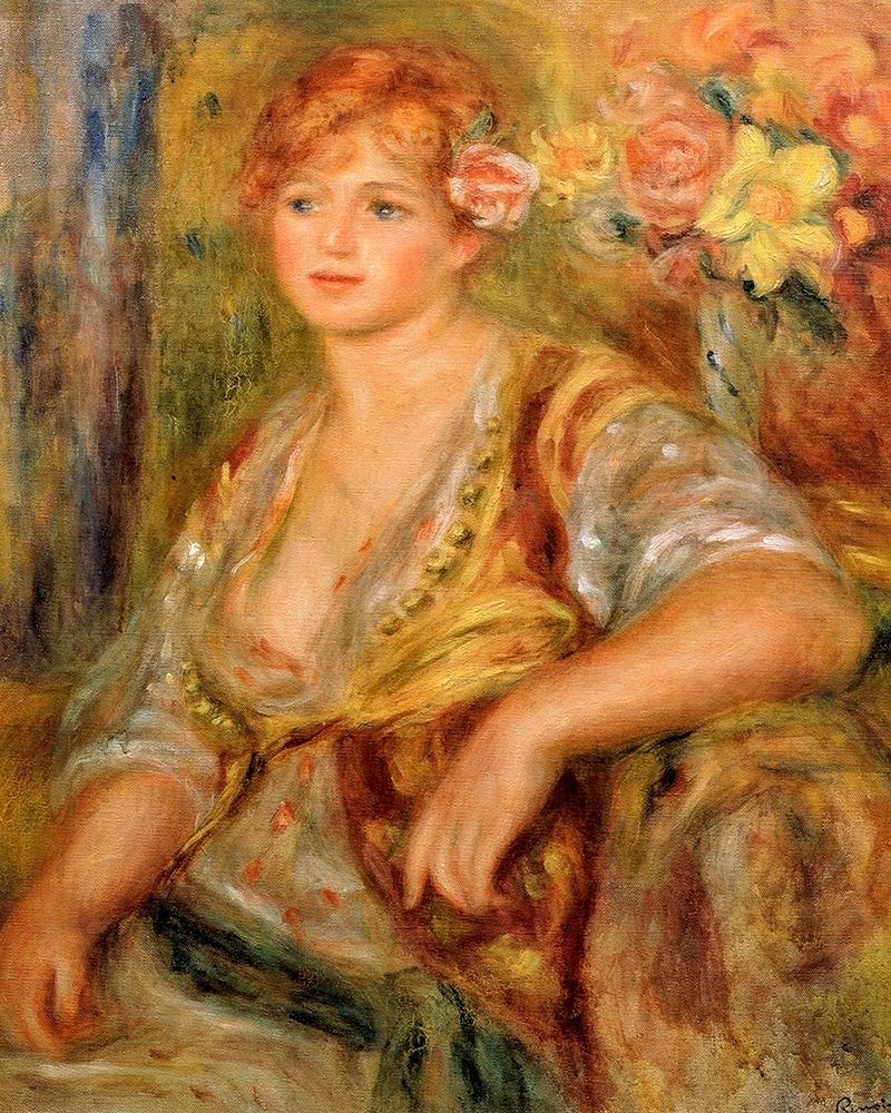 Blonde Girl with a Rose art print by Pierre-Auguste Renoir for $57.95 CAD