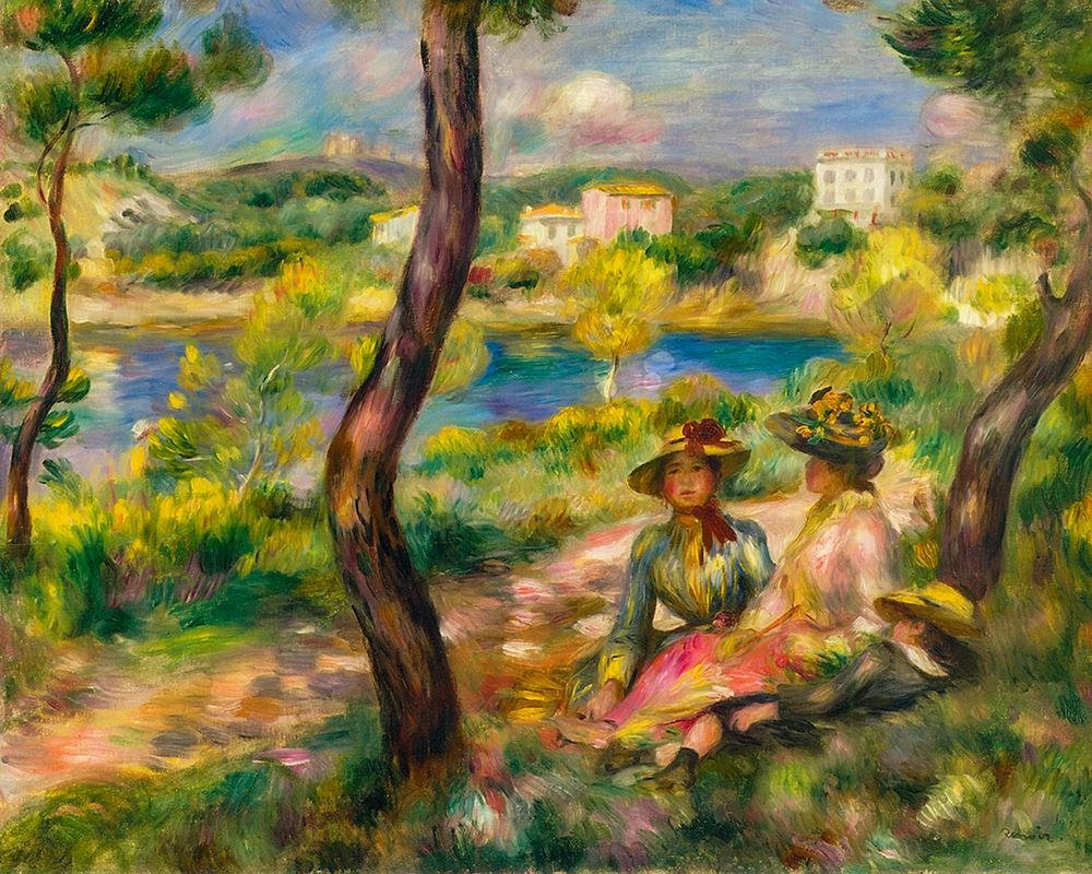Beaulieu, women and boy art print by Pierre-Auguste Renoir for $57.95 CAD