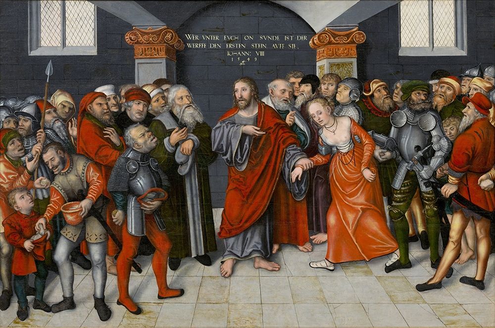 Christ and the Adulteress art print by Lucas Cranach the Younger for $57.95 CAD
