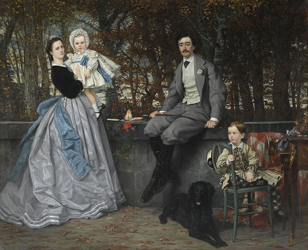 Portrait of the Marquis and Marchioness of Miramon and their children art print by James Tissot for $57.95 CAD
