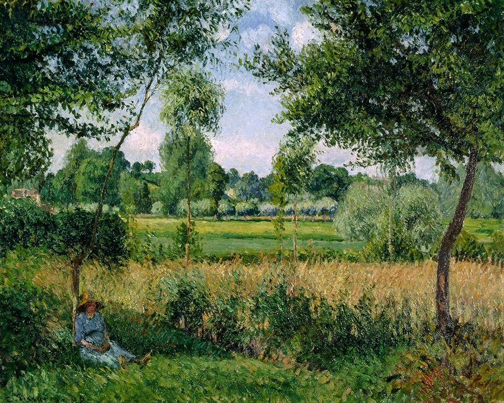 Morning Sunlight Effect, Eragny art print by Camille Pissarro for $57.95 CAD