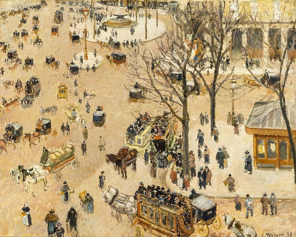 La Place due Theatre Francais art print by Camille Pissarro for $57.95 CAD