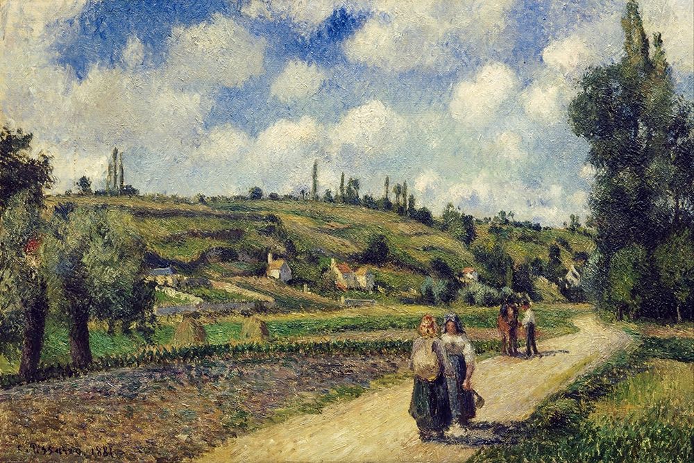 Landscape near Pontoise, the Auvers Road, 1881 art print by Camille Pissarro for $57.95 CAD