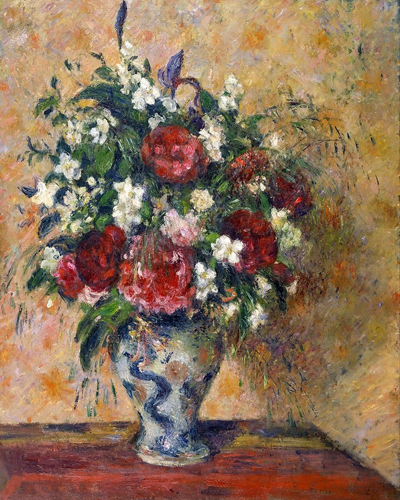 Still life with peonies and mock orange art print by Camille Pissarro for $57.95 CAD