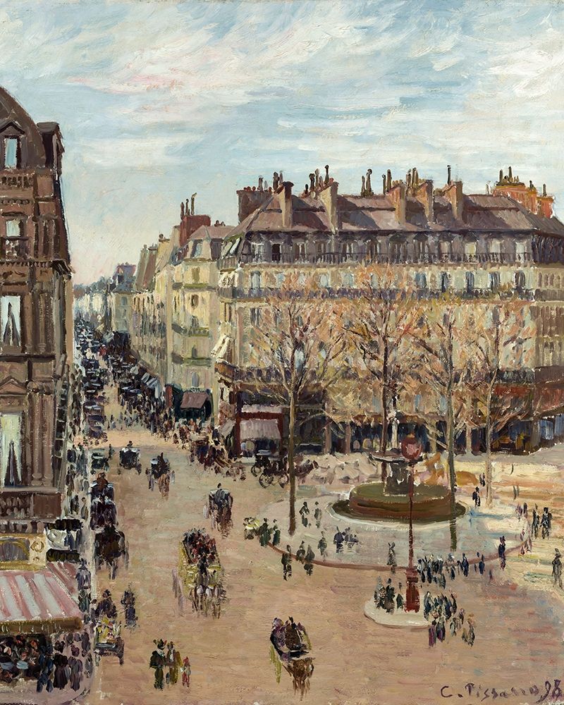 Rue Saint-Honore, Sun Effect, Afternoon art print by Camille Pissarro for $57.95 CAD