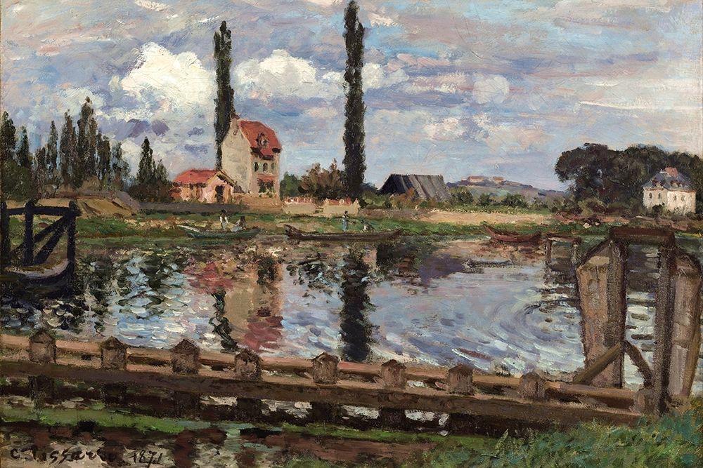 Banks of the Seine at Port Marly art print by Camille Pissarro for $57.95 CAD