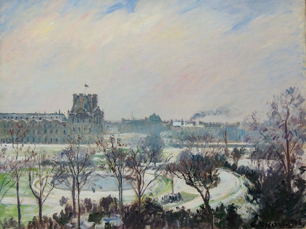 Tuileries Garden, snow effect art print by Camille Pissarro for $57.95 CAD