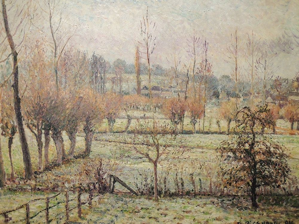 Snow effect at Eragny art print by Camille Pissarro for $57.95 CAD