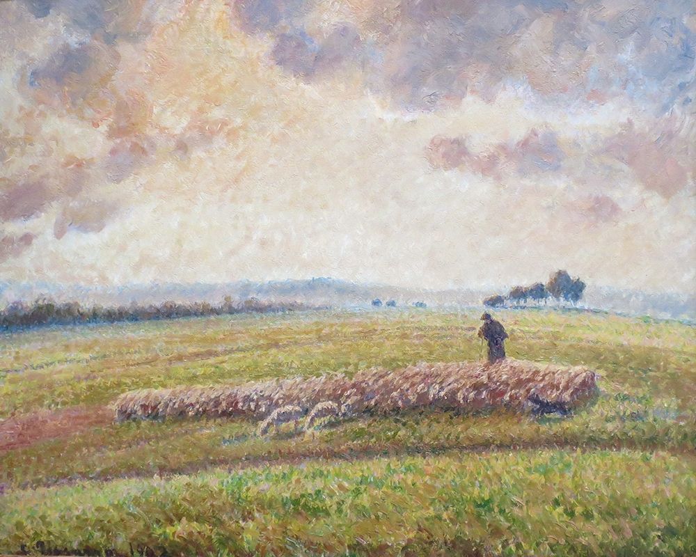 Landscape with Flock of Sheep art print by Camille Pissarro for $57.95 CAD