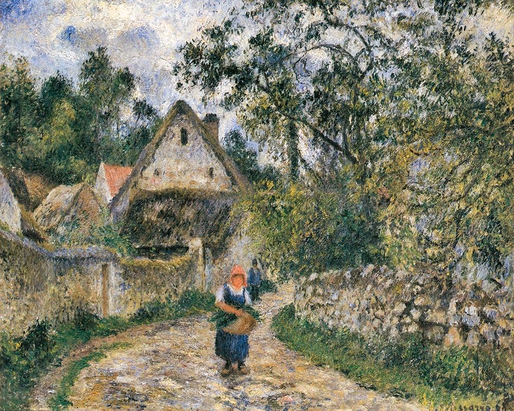 Cottages at Le Valhermeil, Auvers-sur-Oise art print by Camille Pissarro for $57.95 CAD