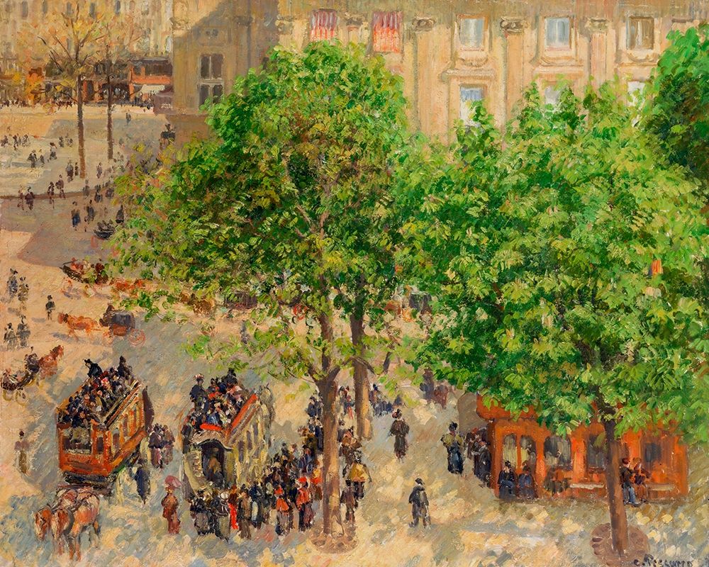 Place du Theatre-Francais, Spring art print by Camille Pissarro for $57.95 CAD