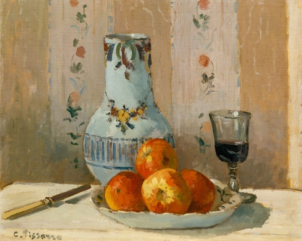Still Life with Apples and Pitcher art print by Camille Pissarro for $57.95 CAD