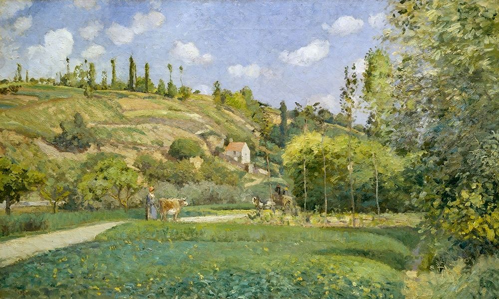 A Cowherd at Valhermeil, Auvers-sur-Oise art print by Camille Pissarro for $57.95 CAD
