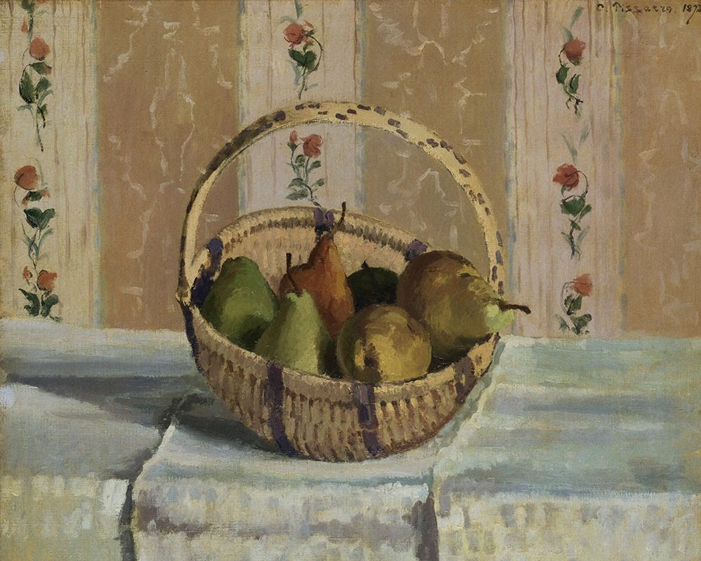 Still Life. Apples and Pears in a Round Basket art print by Camille Pissarro for $57.95 CAD
