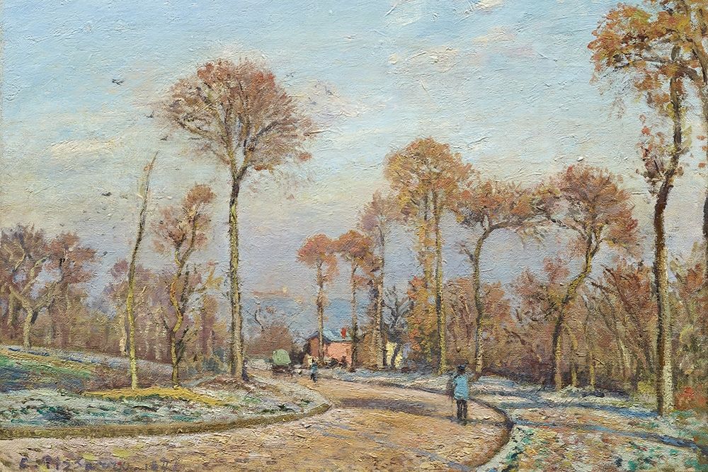 The Road to Versailles, Louveciennes, Morning Frost art print by Camille Pissarro for $57.95 CAD