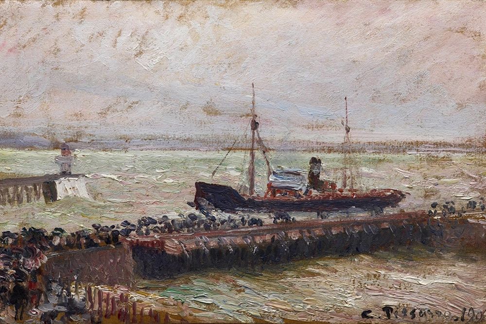 Entrance to the Harbour at Le Havre, Overcast Sky art print by Camille Pissarro for $57.95 CAD