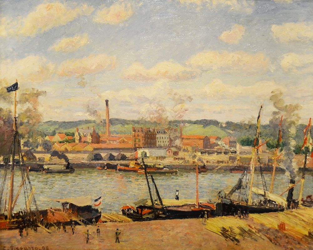 View on the cotton mill of Oiseel near Rouen art print by Camille Pissarro for $57.95 CAD