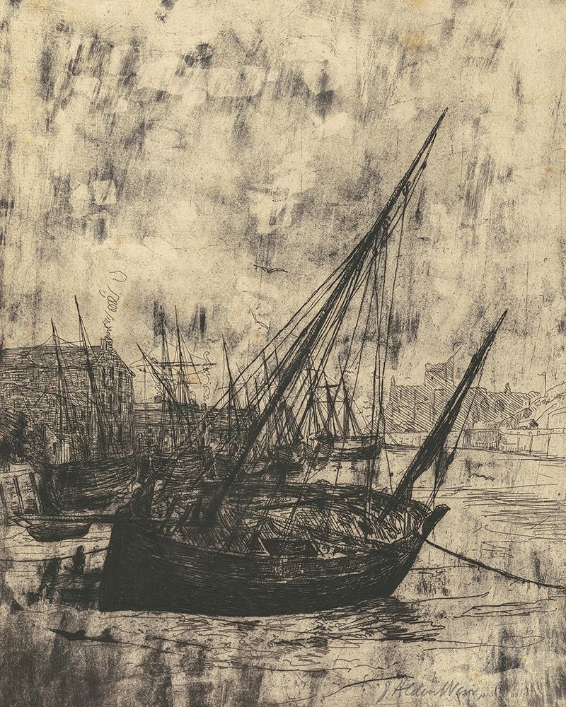 Boats at Peel Isle of Man art print by J Alden Weir for $57.95 CAD