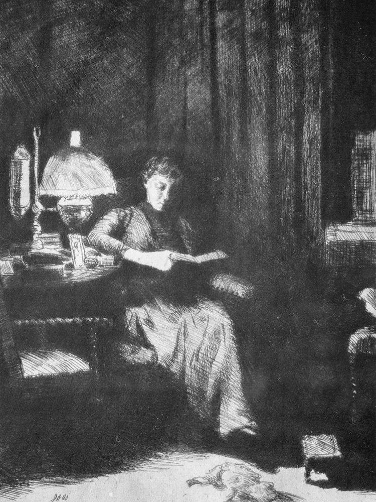 The Evening Lamp art print by J Alden Weir for $57.95 CAD