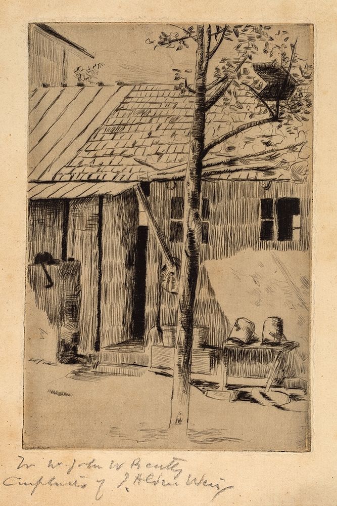 Dooryard-Buckets and Tree art print by J Alden Weir for $57.95 CAD