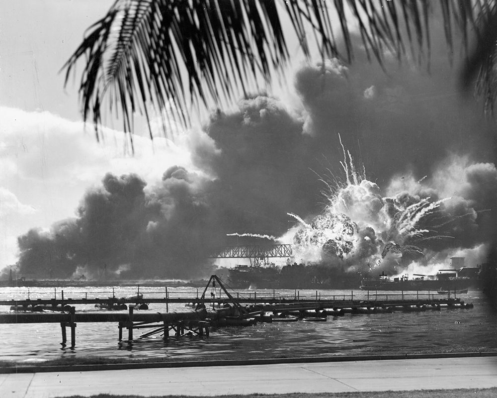 USS Shaw at Pearl Harbor 1941 art print by U.S. Archives for $57.95 CAD