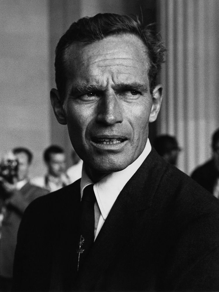 Actor Charlton Heston at the Civil Rights March in Washington-D.C 1963 art print by Rowland Scherman for $57.95 CAD