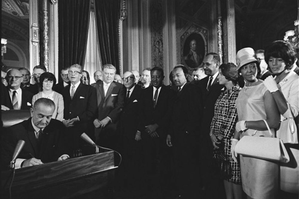 President Lyndon Johnson Signs the Voting Rights Act 1965 art print by U.S. Archives for $57.95 CAD